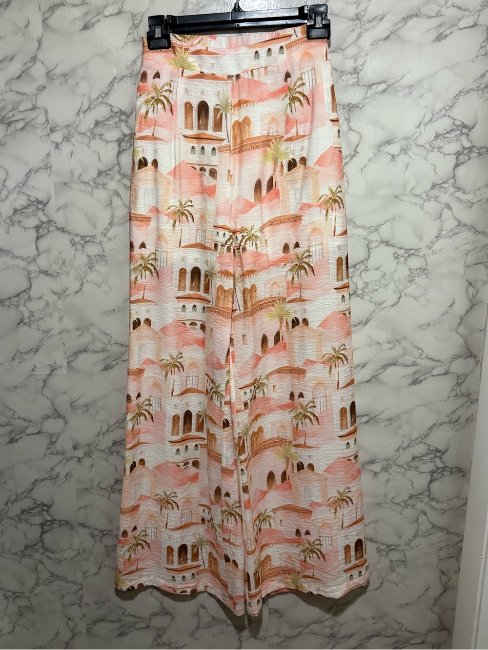 NEW Petal & Pup Devina Pink Scenic Wide-Leg Pants XS